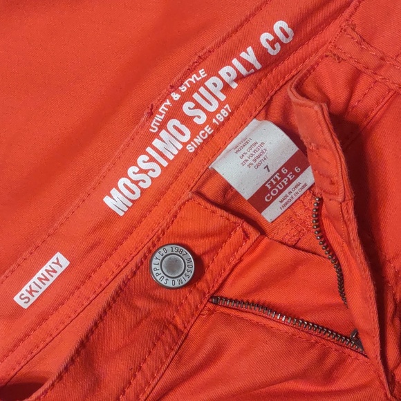 Missimo Skinny Jeans Juniors Size 7 Fit 6 Red Orange - Picture 5 of 9